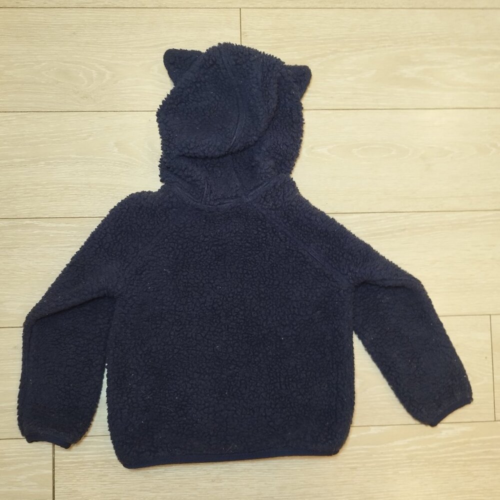 Columbia Kids' Fleece Jacket - Size 4T - Blue/Navy, Cozy Sherpa with Bear Ears - Picture 2 of 7